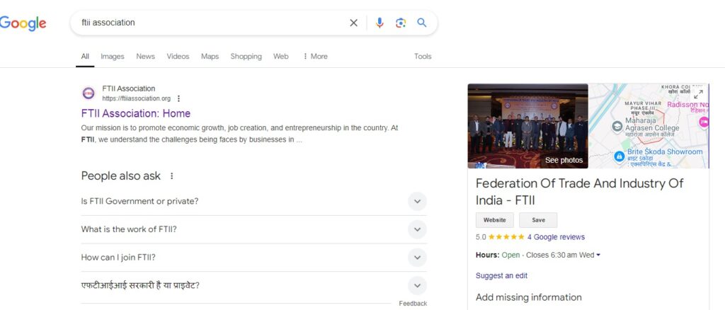 business search on google